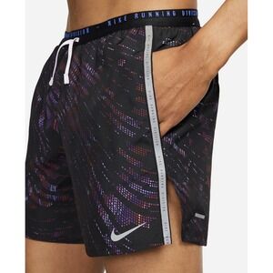 Nike Running Division Mens Black Multi Digital Print Shorts DA1300-010 XL